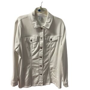 Chicos Women’s White Denim Jacket Sz 3